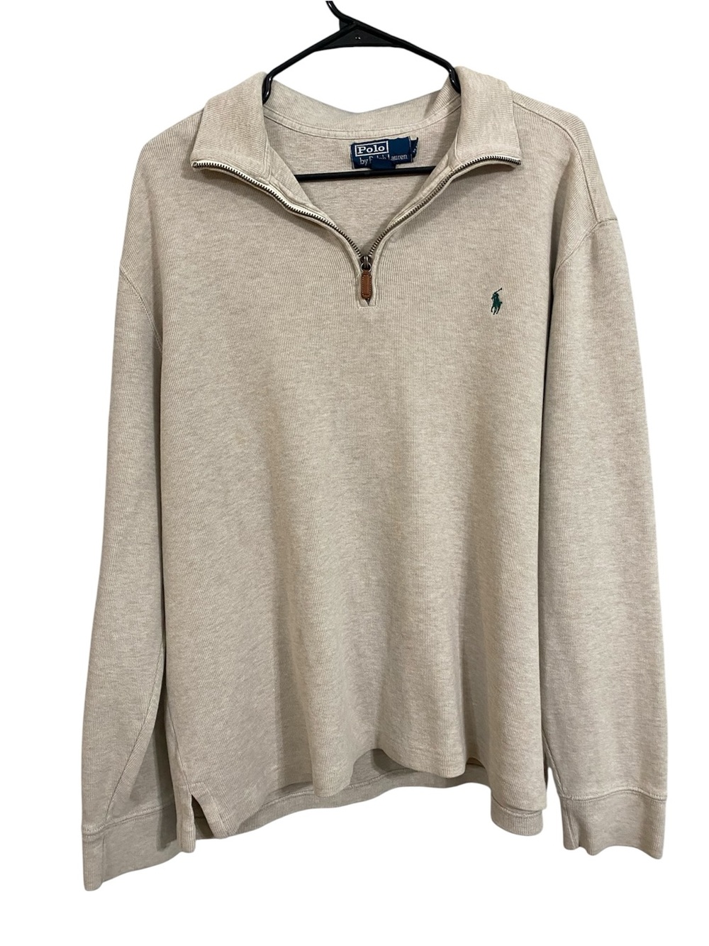 Vintage Polo Ralph Lauren 1/4 Zip Pullover Sweater Cream Size Large